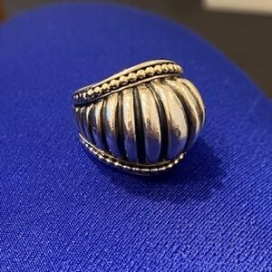 Lagos Caviar sterling silver & 18kt ring size 7